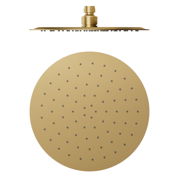 Shwr head round 25cm [10"] stainless steel 2mm  brushed gold