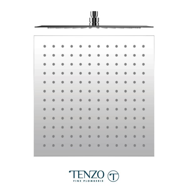 Shower head square 40x40cm [16in] stainless steel 2mm chrome